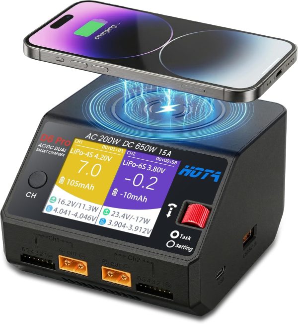 HOTA D6 Pro AC DC dual channel battery charger